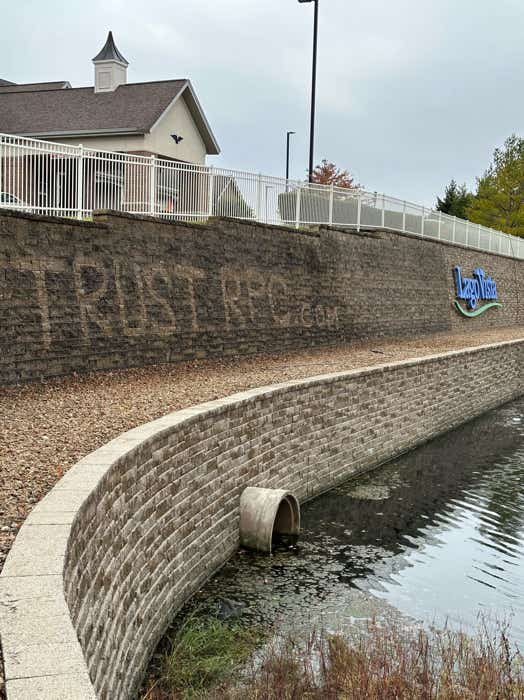 large retaining wall cleaning